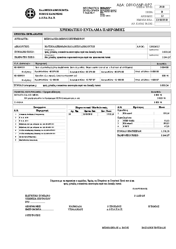 Πρώτη σελίδα του εγγράφου