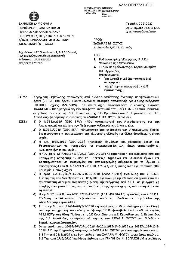 Πρώτη σελίδα του εγγράφου