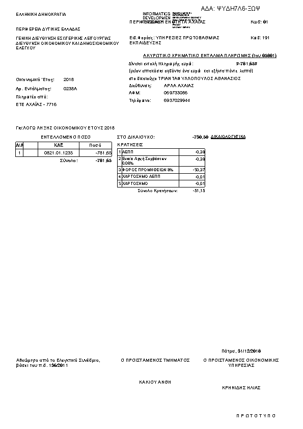 Πρώτη σελίδα του εγγράφου