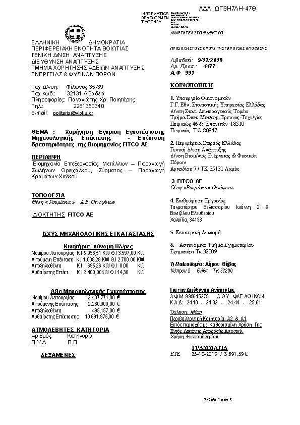 Πρώτη σελίδα του εγγράφου