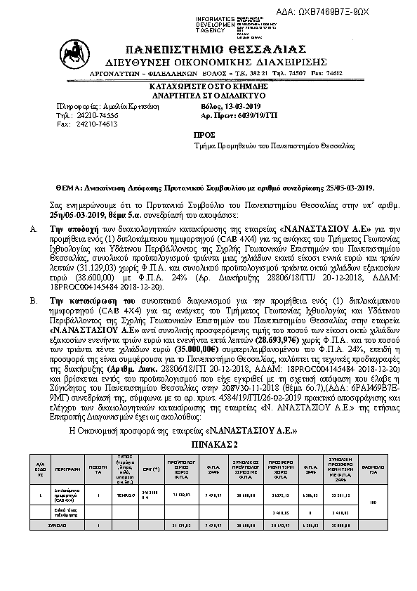 Πρώτη σελίδα του εγγράφου