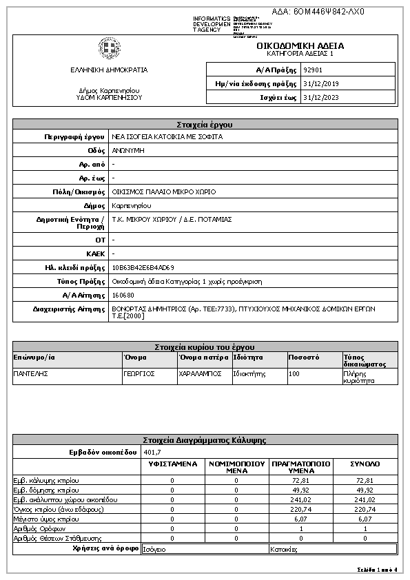 Πρώτη σελίδα του εγγράφου