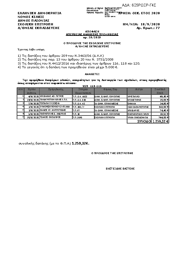 Πρώτη σελίδα του εγγράφου