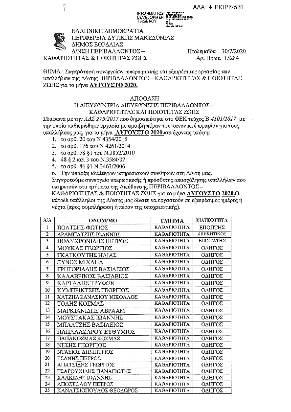 Πρώτη σελίδα του εγγράφου