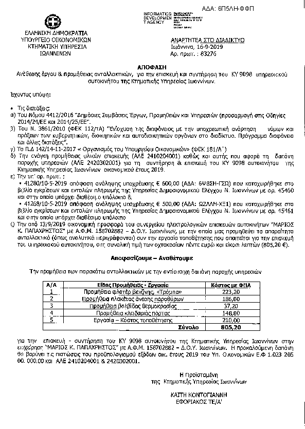 Πρώτη σελίδα του εγγράφου