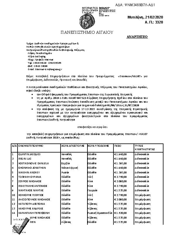 Πρώτη σελίδα του εγγράφου