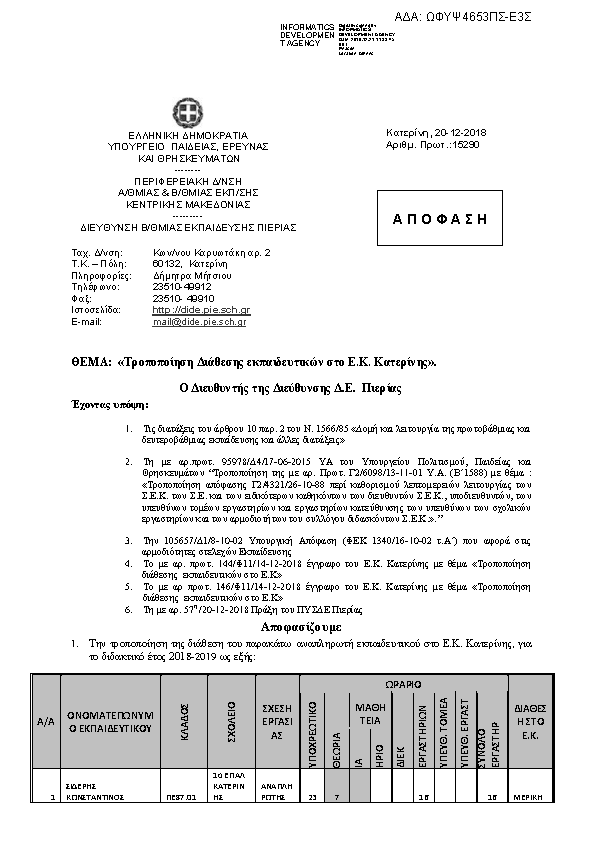 Πρώτη σελίδα του εγγράφου