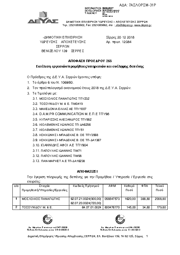 Πρώτη σελίδα του εγγράφου