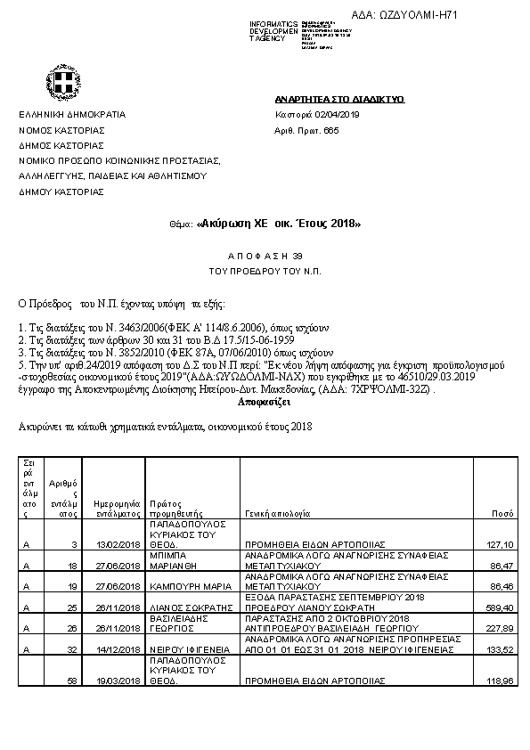 Πρώτη σελίδα του εγγράφου