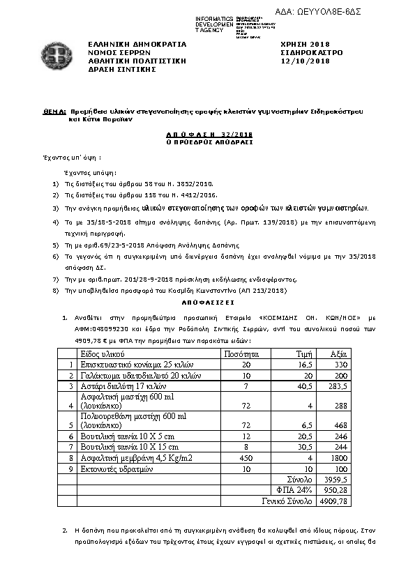 Πρώτη σελίδα του εγγράφου