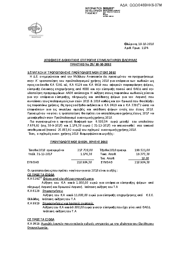 Πρώτη σελίδα του εγγράφου