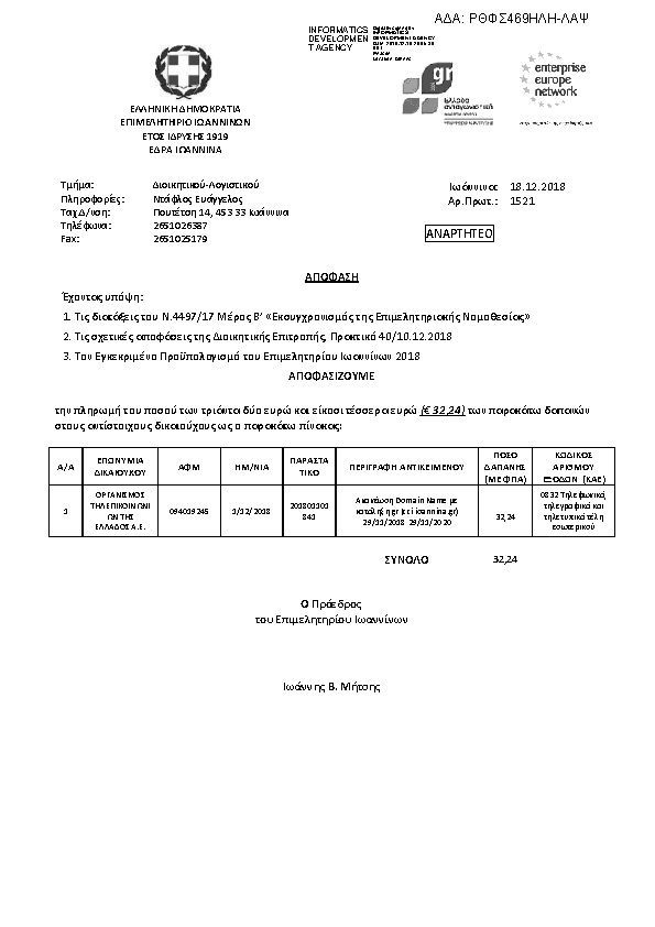 Πρώτη σελίδα του εγγράφου