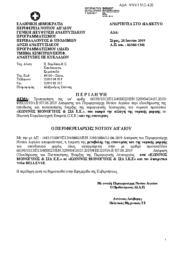 Πρώτη σελίδα του εγγράφου