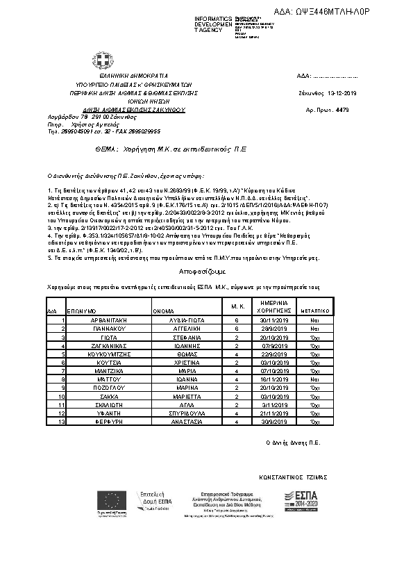 Πρώτη σελίδα του εγγράφου