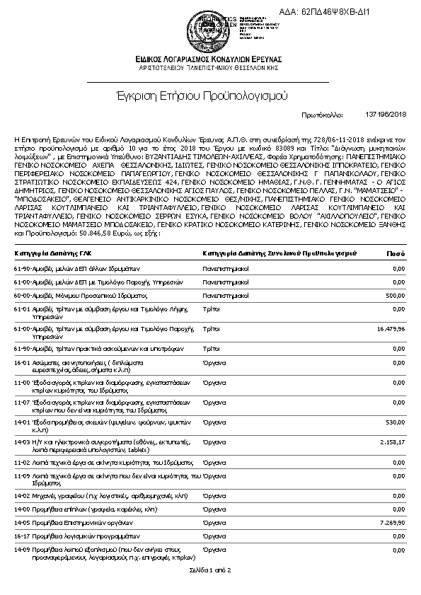 Πρώτη σελίδα του εγγράφου