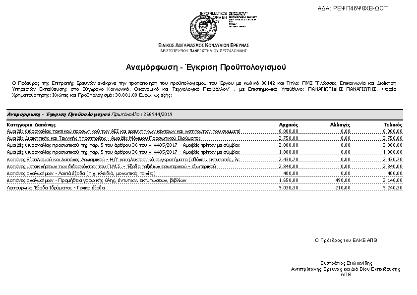 Πρώτη σελίδα του εγγράφου