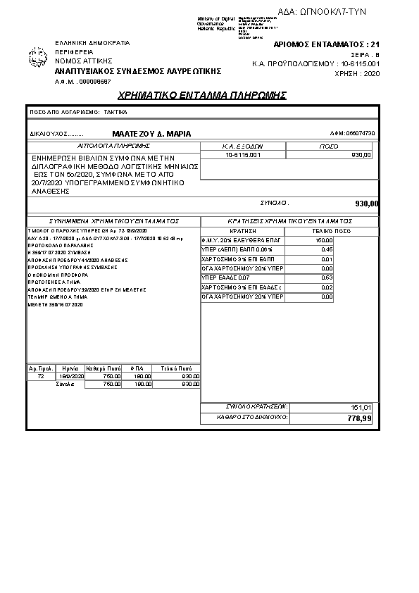 Πρώτη σελίδα του εγγράφου