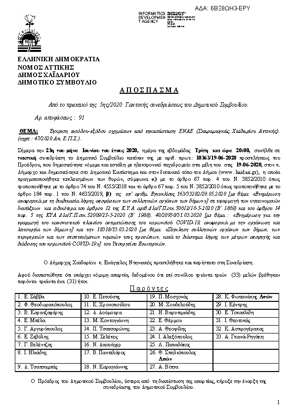 Πρώτη σελίδα του εγγράφου