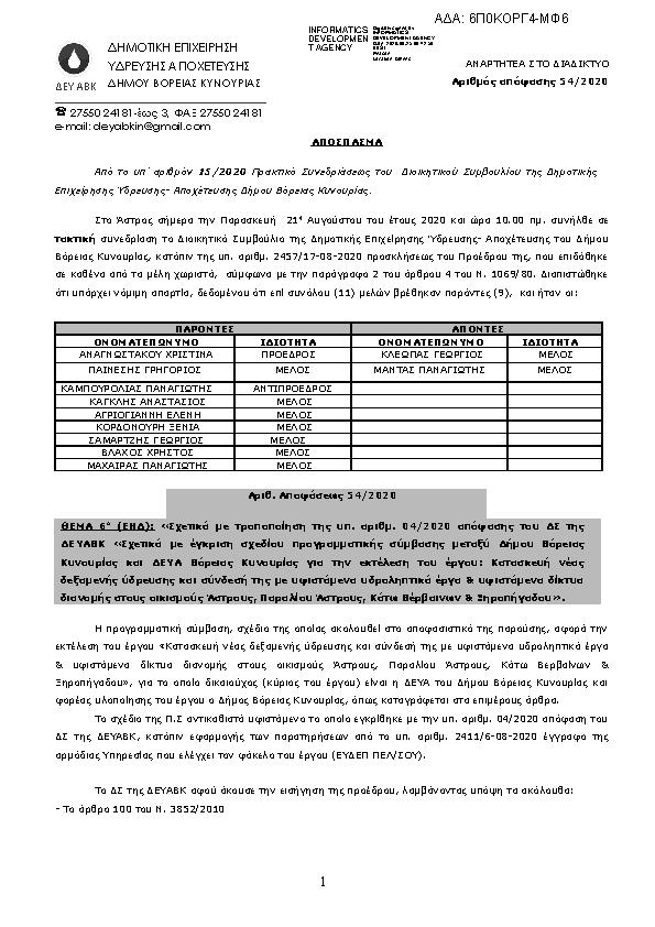 Πρώτη σελίδα του εγγράφου