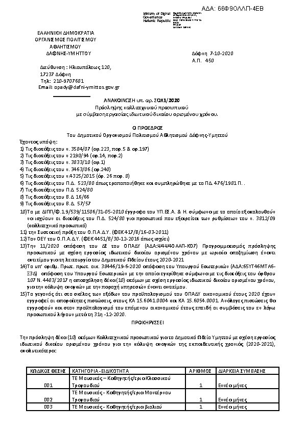 Πρώτη σελίδα του εγγράφου