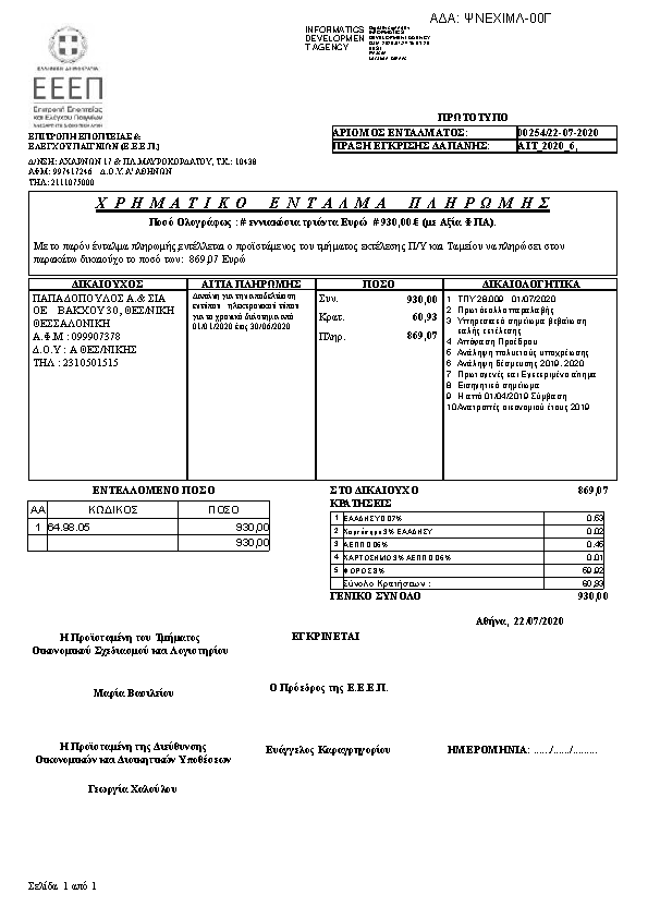 Πρώτη σελίδα του εγγράφου