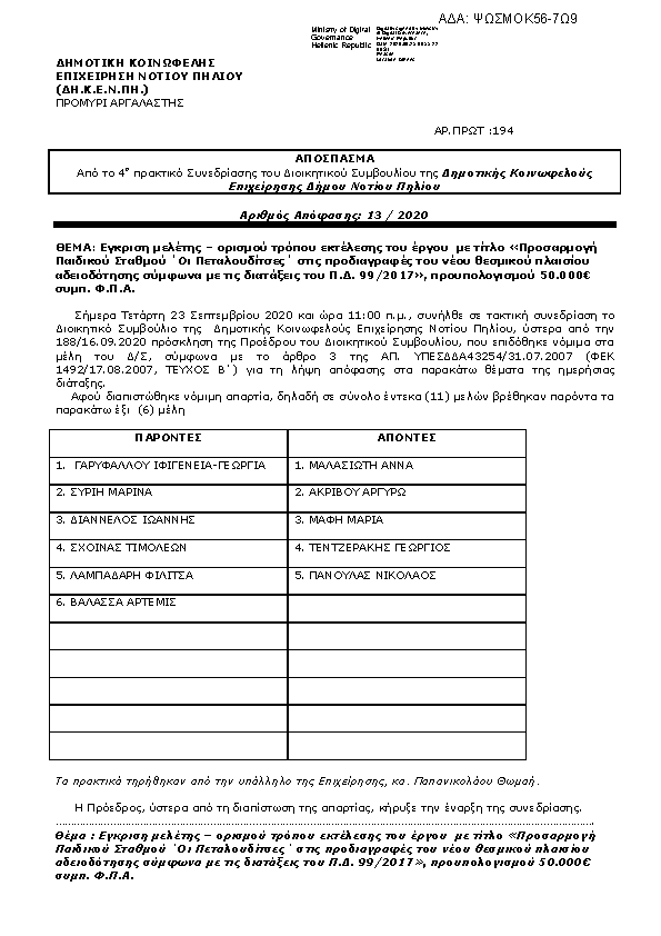 Πρώτη σελίδα του εγγράφου