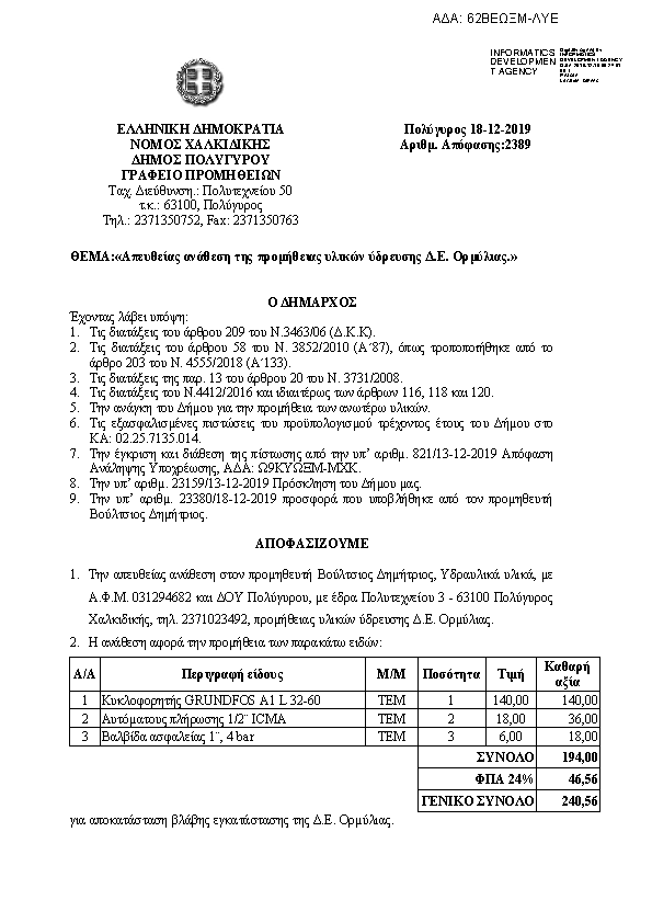 Πρώτη σελίδα του εγγράφου