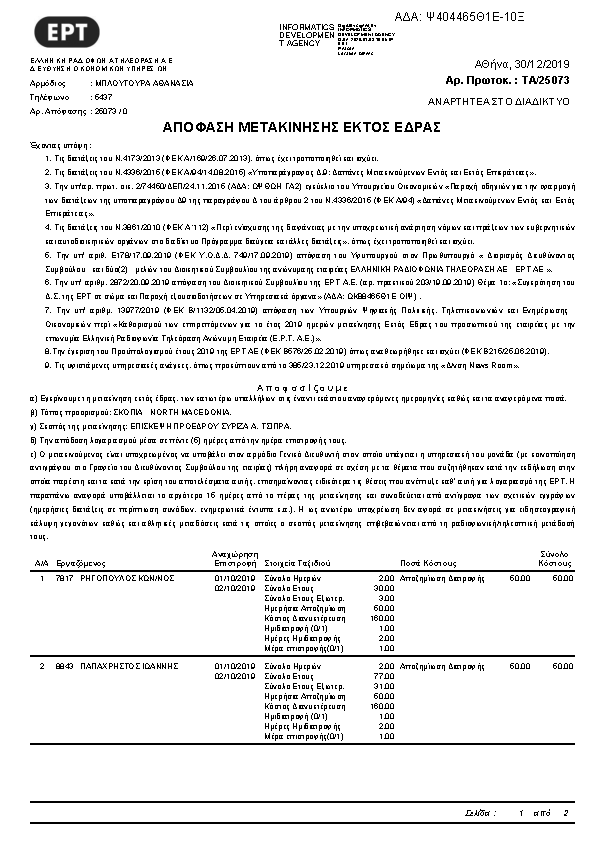 Πρώτη σελίδα του εγγράφου