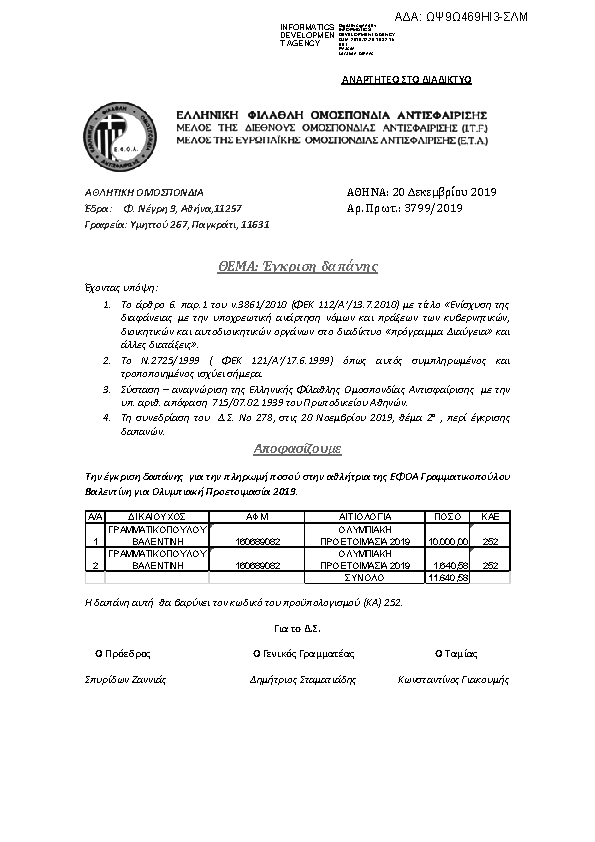 Πρώτη σελίδα του εγγράφου