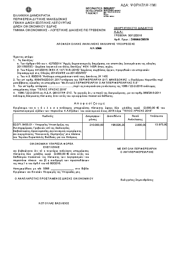 Πρώτη σελίδα του εγγράφου