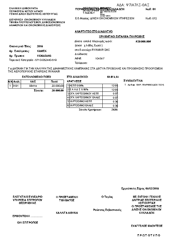 Πρώτη σελίδα του εγγράφου