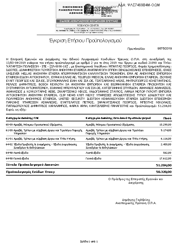 Πρώτη σελίδα του εγγράφου