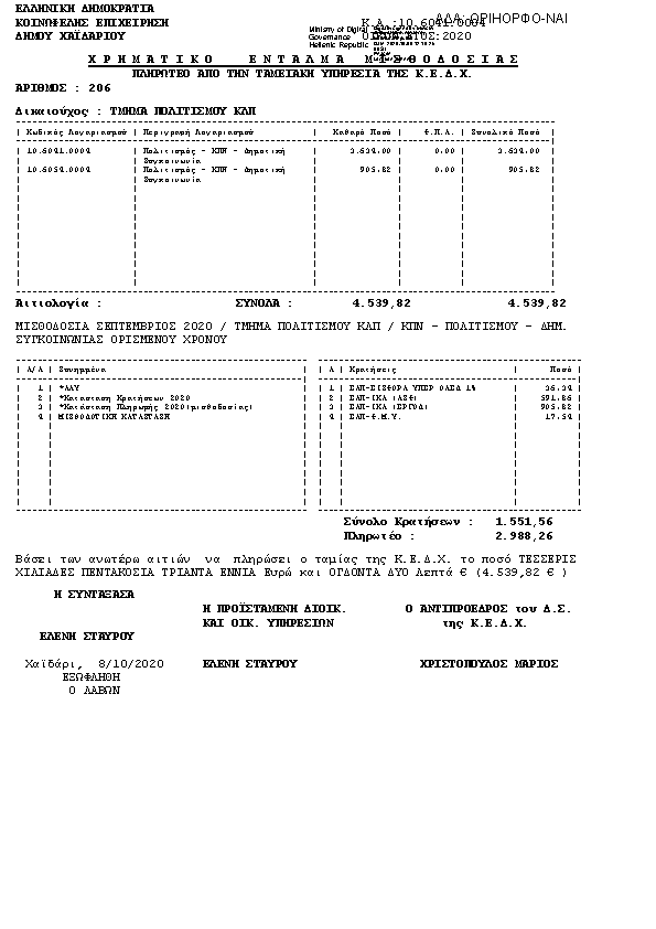 Πρώτη σελίδα του εγγράφου