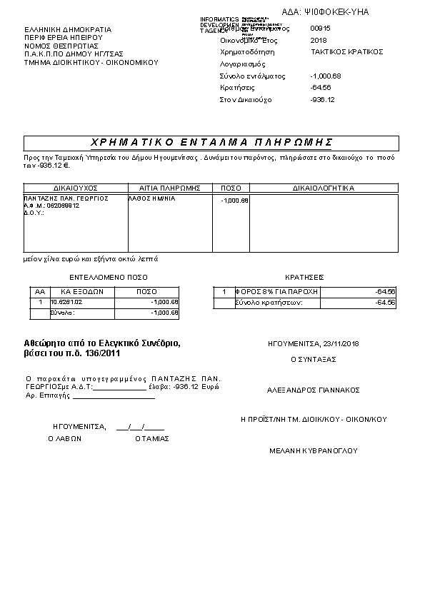 Πρώτη σελίδα του εγγράφου