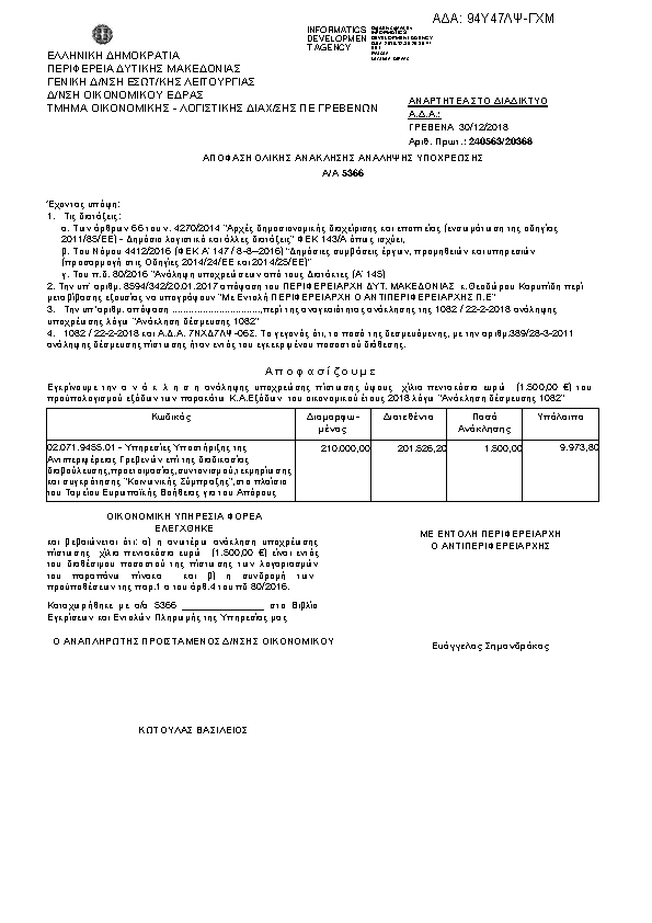 Πρώτη σελίδα του εγγράφου