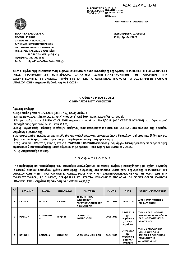 Πρώτη σελίδα του εγγράφου