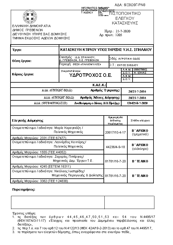 Πρώτη σελίδα του εγγράφου