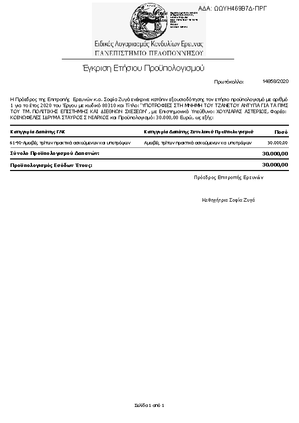 Πρώτη σελίδα του εγγράφου