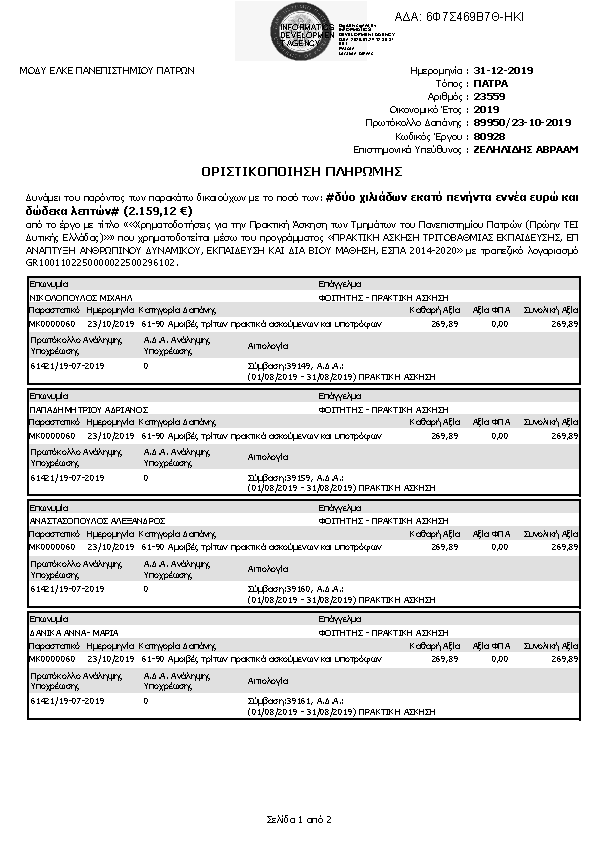 Πρώτη σελίδα του εγγράφου