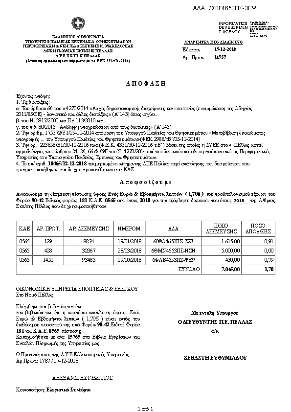 Πρώτη σελίδα του εγγράφου