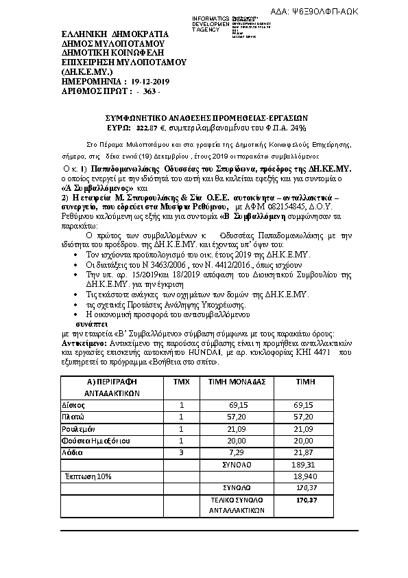 Πρώτη σελίδα του εγγράφου