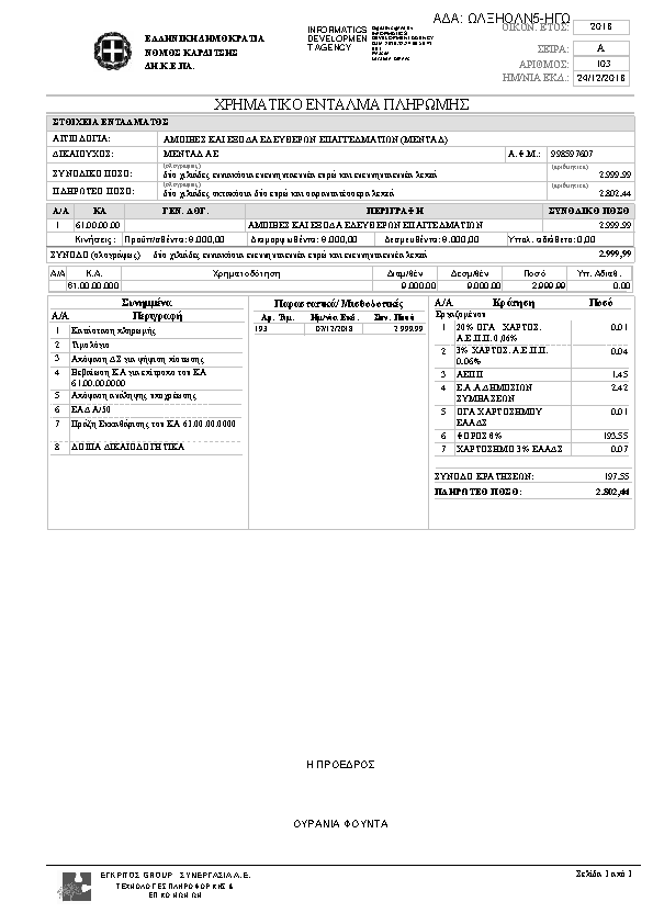 Πρώτη σελίδα του εγγράφου