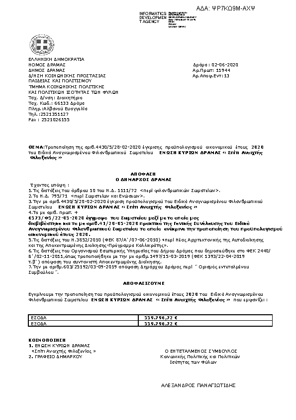 Πρώτη σελίδα του εγγράφου