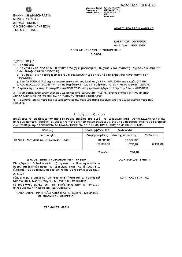 Πρώτη σελίδα του εγγράφου