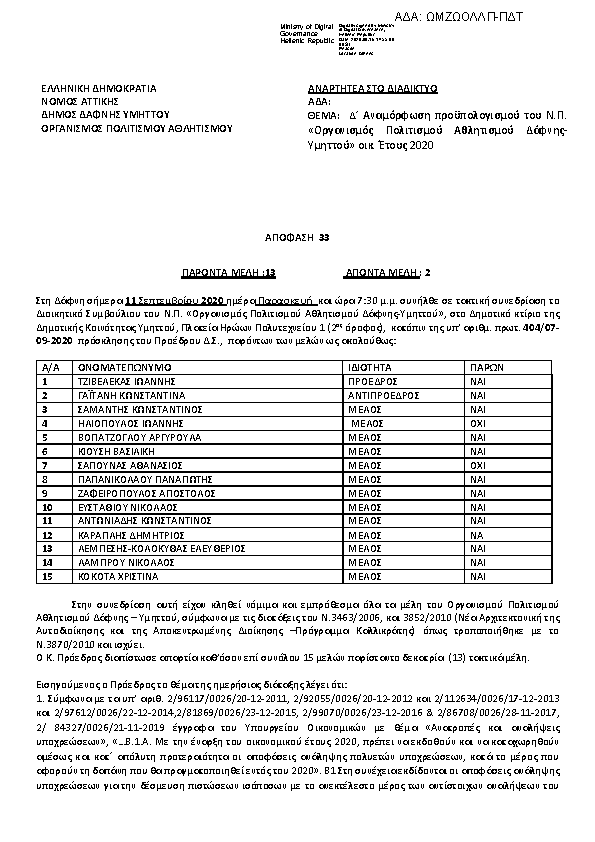 Πρώτη σελίδα του εγγράφου