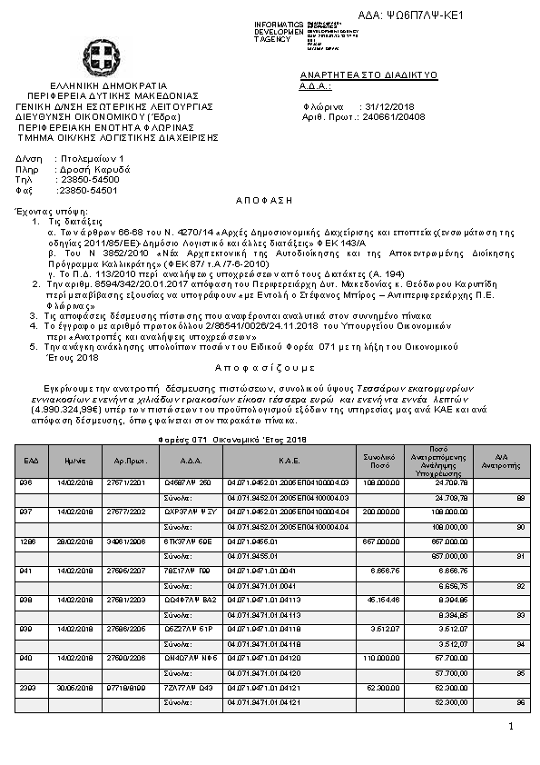 Πρώτη σελίδα του εγγράφου
