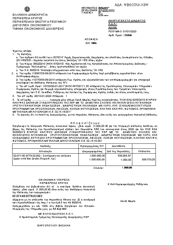 Πρώτη σελίδα του εγγράφου