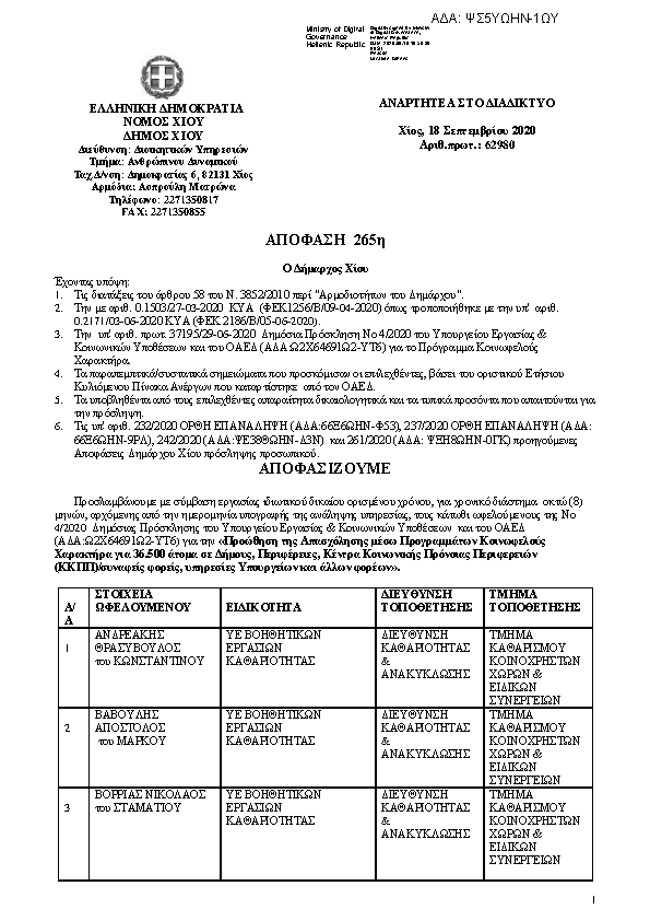 Πρώτη σελίδα του εγγράφου