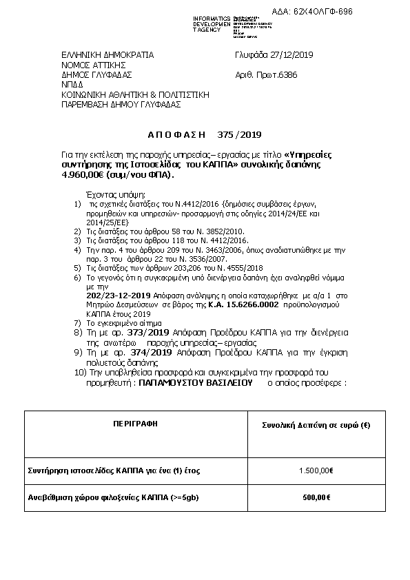 Πρώτη σελίδα του εγγράφου