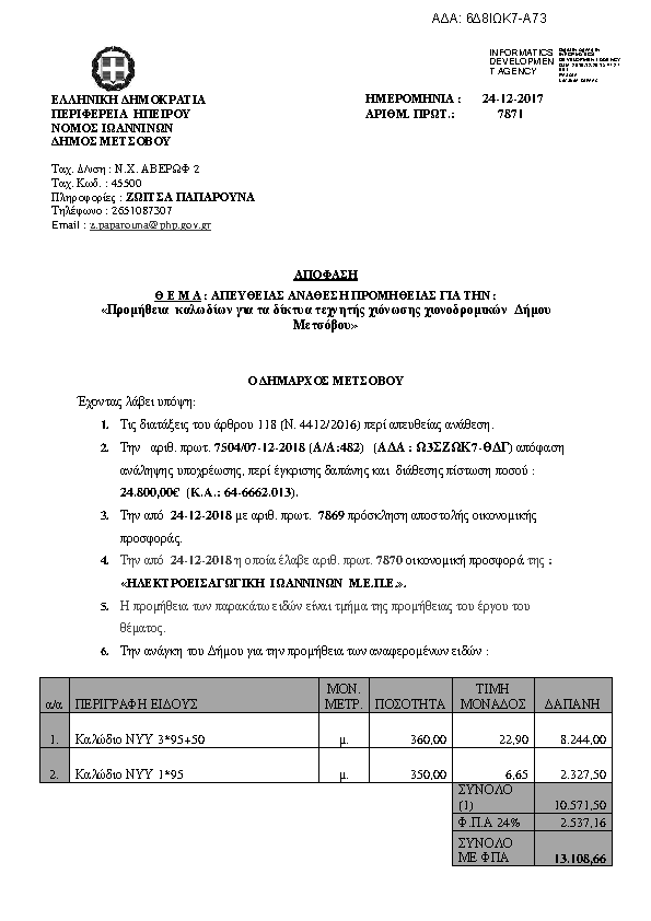 Πρώτη σελίδα του εγγράφου